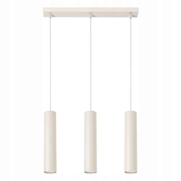 Sollux Závěsná lampa trojitá béžová tuba 30 cm do jídelny nad stůl ostrov