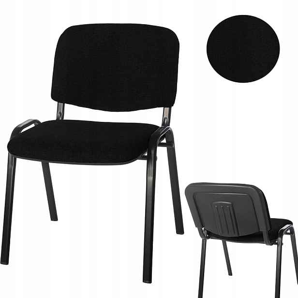 Kancelářské Konferenční Křeslo Iso Black S Tlustým Čalouněným Profilem A Atestem