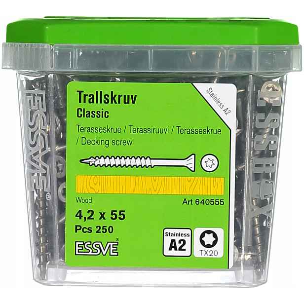 Essve Classic terasový šroub nerezová ocel A2 4,2x55 mm 250 Ks