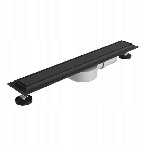 Lineární Odtok Plate Black 700 mm Černá Nerezová Ocel