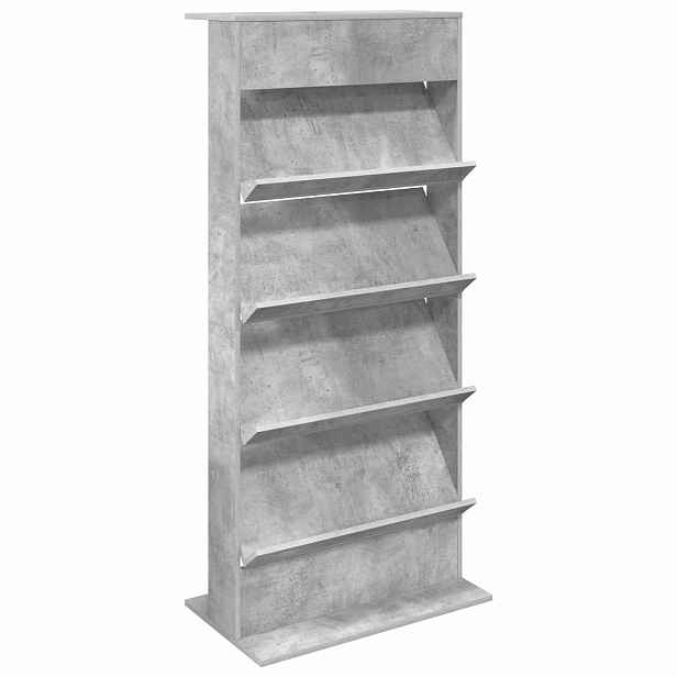 vidaXL Regál na časopisy Betonově šedá 70 x 41 x 156 cm