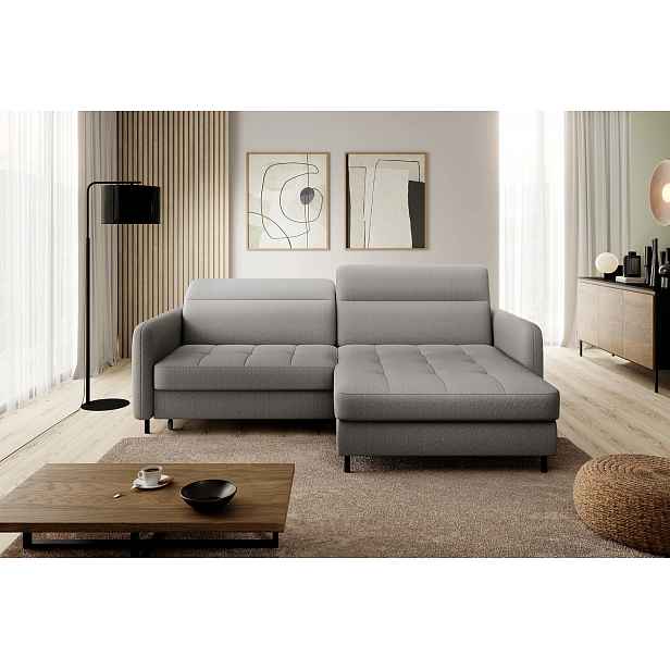 Elegantní rozkládací sedací souprava ZULEYKA - šedá 1, pravý roh