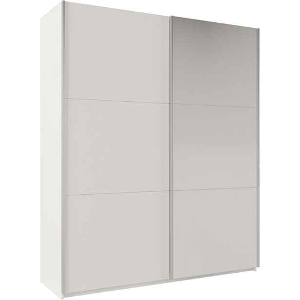 MASSENO ŠATNÍ SKŘÍŇ S POSUVNÝMI DVEŘMI ORIANNA, 200/244/65 cm 2dveřová se zrcadlem, bílá