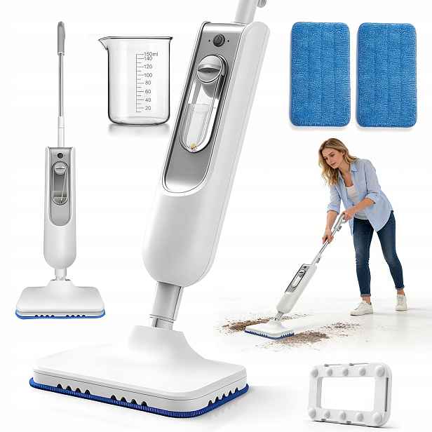 Víceúčelový Elektrický Mop 1500W 400ML Sada Rotujících Mopů Na Okna
