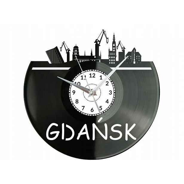 Gdaňsk Město Polsko Nástěnné hodiny Vinylová deska Moderní dekorativní