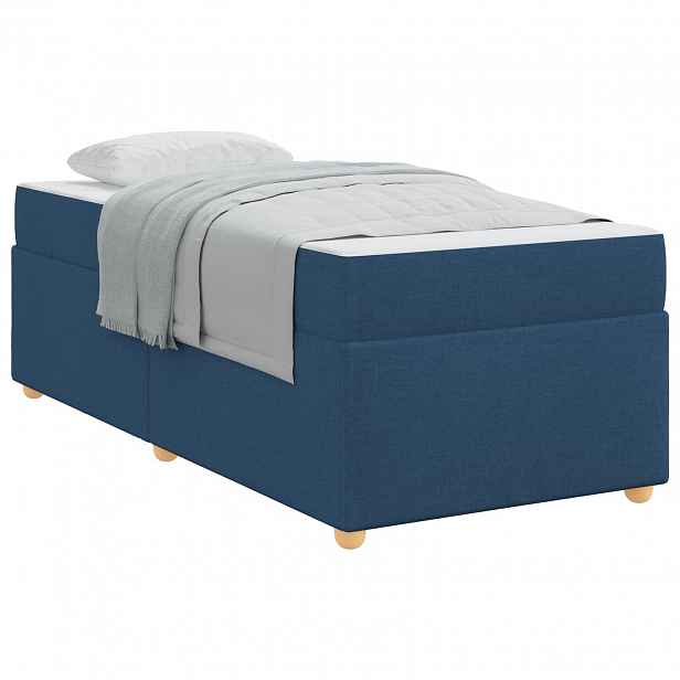 vidaXL Rám postele s matrací Modrá 100 x 200 cm textil