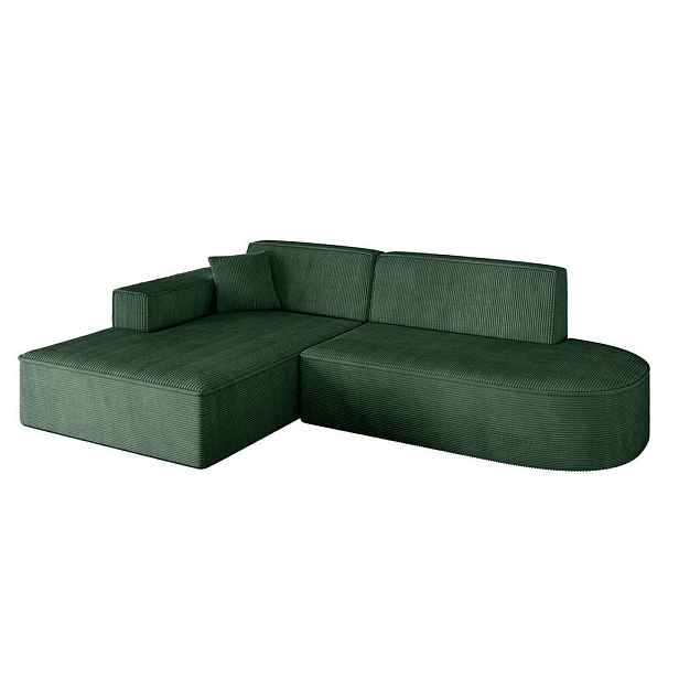 ALTDECOR ROHOVÁ SEDAČKA s otomanem, levá IREA-L1-v4 232x165x77 Zelená Manšestr