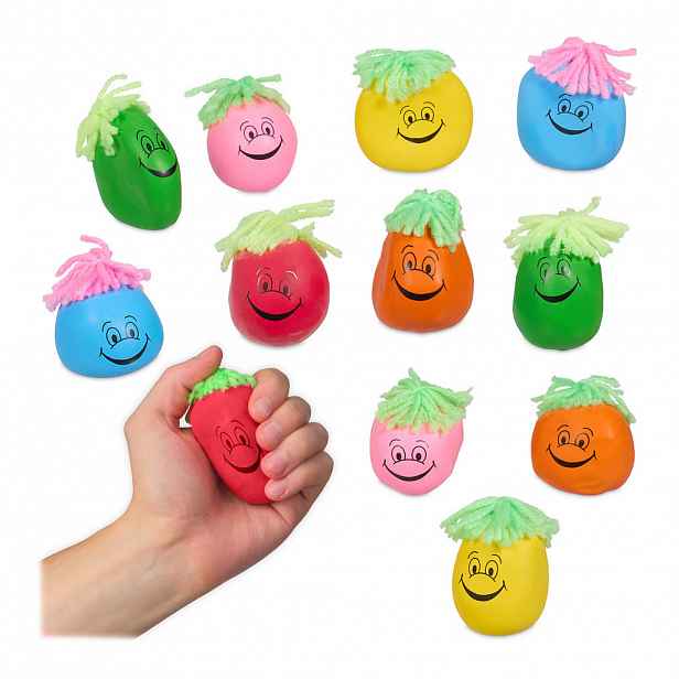 Relaxdays MÍČEK Vícebarevný antistresový 12ks-set 6 cm