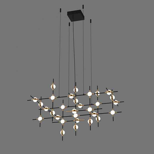 stropní svítidlo Led Závěsná černá Provenza Lustr 60x100 cm 4800 lm Italux