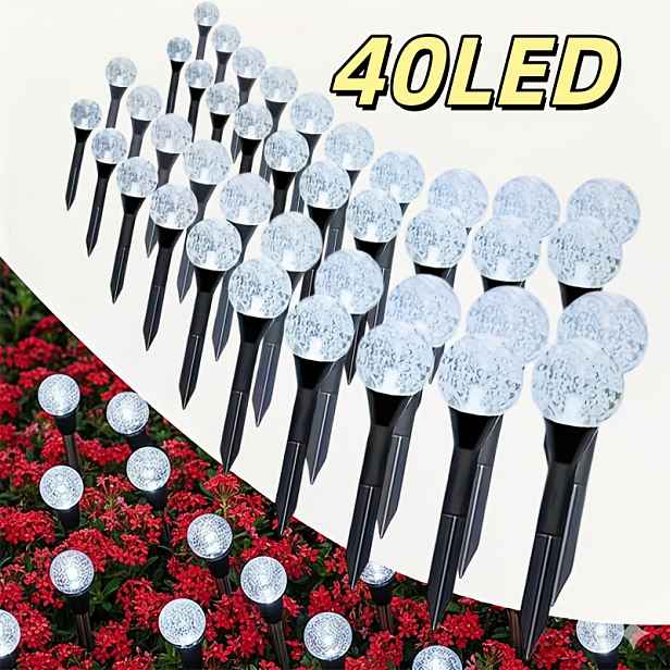 TEMU 40LED solární cestovní světlo, vhodné pro venkovní zahrady a kempování. Jednodotykový spínač s osmi režimy. Vyberte si teplé bílé světlo pro