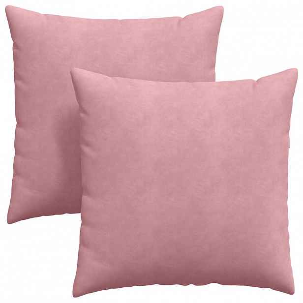 vidaXL Pohovkové polštáře 2 pcs Růžová 80 x 80 cm Žebrovaná látka