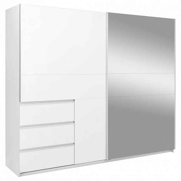 P & B ŠATNÍ SKŘÍŇ S POSUVNÝMI DVEŘM, bílá, 250/210/61,5 cm