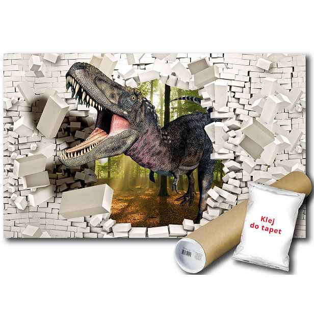 Vinylová fototapeta Dinosaurus zeď cihla 152x104