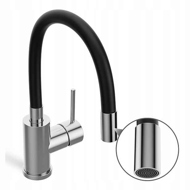 Chromovaná Kuchyňská Baterie 310 MM S Otočným Ramínkem O 360°