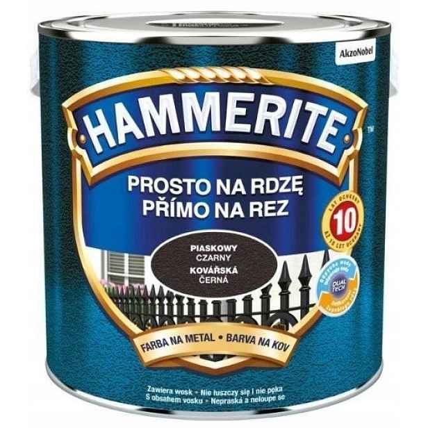 Hammerite Barva Na Kov Přímo Na Rez Pískově Černá 2,5 L