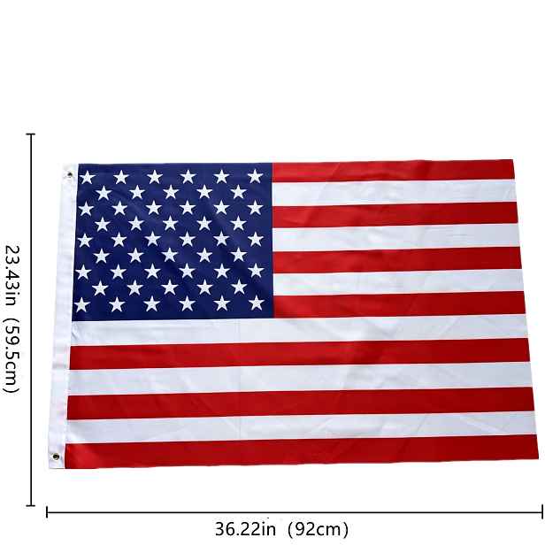 TEMU 2D plochá - 2D plochá - 2D plochá - 1 ks Americká vlajka - Polyesterový materiál Americká vlajka 59,5 cm x 92 cm, výročí - Oboustranná s