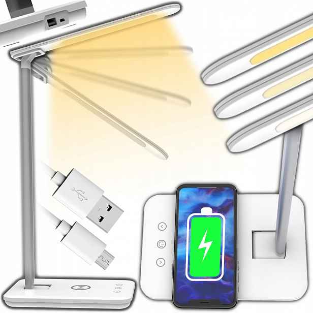 Výkonná Noční lampa na čtení na stůl Indukční Nabíječka na stůl XXL