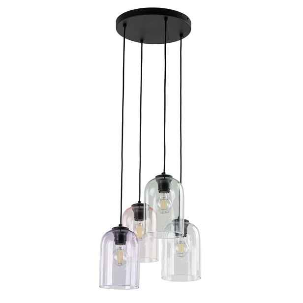 Závěsná lampa Molly černá 4xE27 Skleněné Stínidlo Moderní Osvětlení IP20