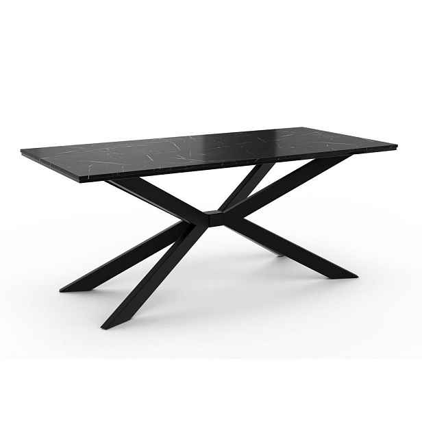 Home Collective JÍDELNÍ STŮL 190 cm Černý s dekorem mramoru