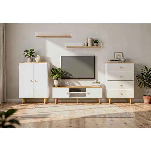 Nábytková Stěna Range artisan-bílý set 2 komody Rtv skříňka 120 cm 2 police