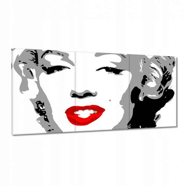Obrazy 180x90 Marilyn Monroe Červené rty Pepř