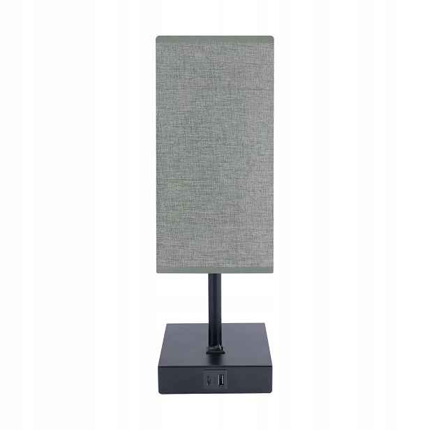 Klasická šedo-černá stolní lampa Usb a+c e14 40W Struhm