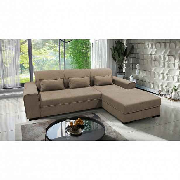 MID.YOU ROHOVÁ SEDAČKA, textil, šedohnědá