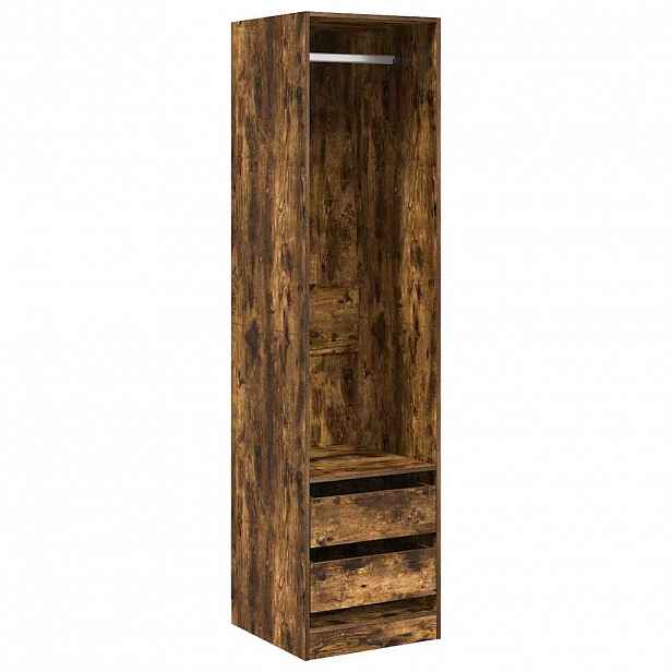 vidaXL Šatní skříň se zásuvkami kouřový dub 50 x 50 x 200 cm kompozit