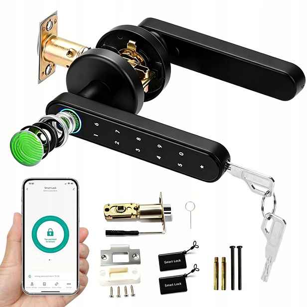 Vnější klika Ikonka černá s otiskem prstu a heslem Bluetooth
