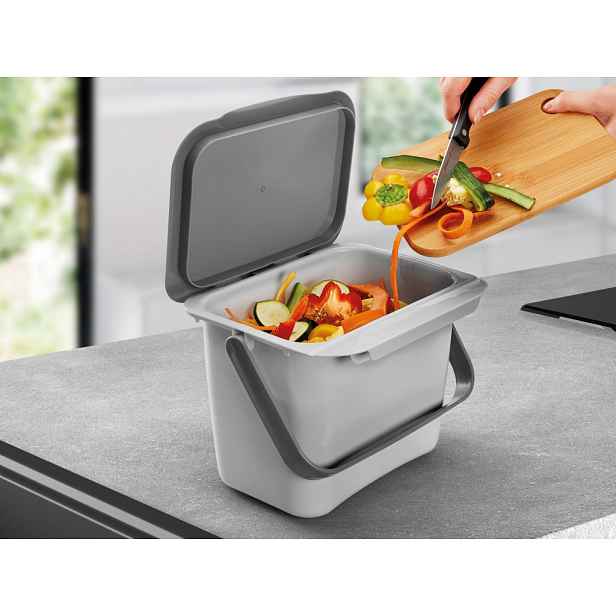 Závěsný odpadkový koš Bintex 4 l, šedý