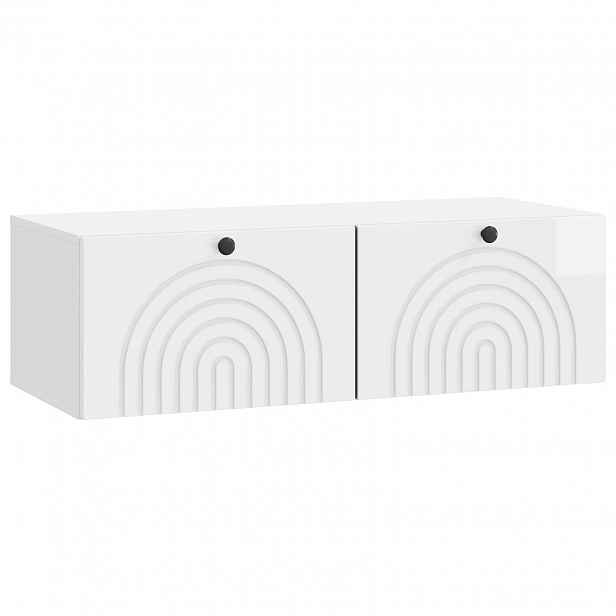 vidaXL Nástěnná TV skříň Bílá s vysokým leskem 98 x 41 x 30 cm