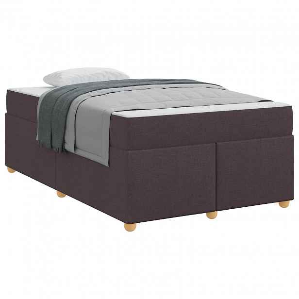 vidaXL Rám postele s matrací Tmavě hnědá 120 x 190 cm textil