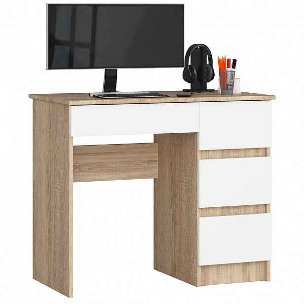 RAUMHIRSCH FURNITURE PSACÍ STŮL dub Sonoma, bílý 77/90/50