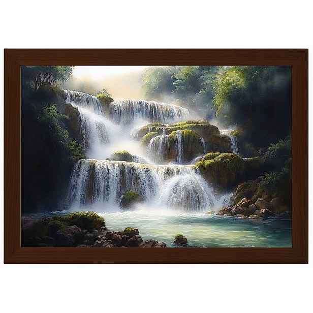 Plakát Rámeček Dřevo Krajina Chorvatsko Park Krka Vodopády Řeka 60x40