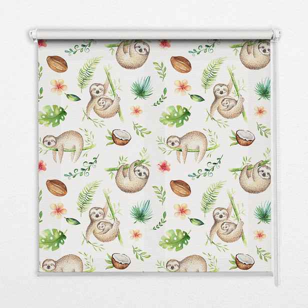 TULUP VNITŘNÍ roleta - okenní roleta - roleta - 60x140 cm - Lenochodi a rostliny