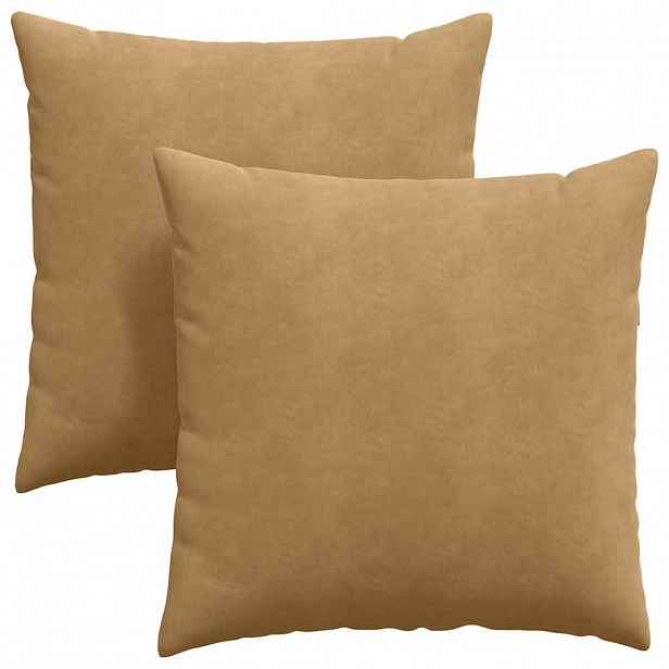 vidaXL Pohovkové polštáře 2 pcs Hnědá 80 x 80 cm Žebrovaná látka