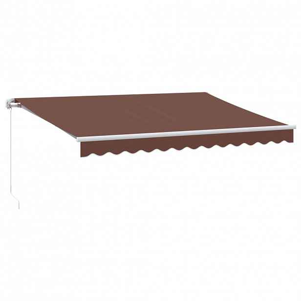vidaXL Ručně zatahovací markýza hnědá 350 x 250 cm