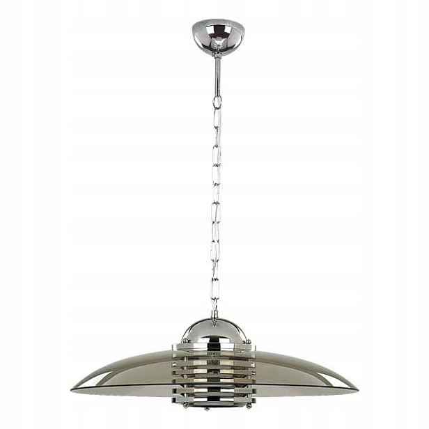 Závěsná lampa chromovaná skleněná kouřová kulatý 48 cm do obývacího pokoje Alfa