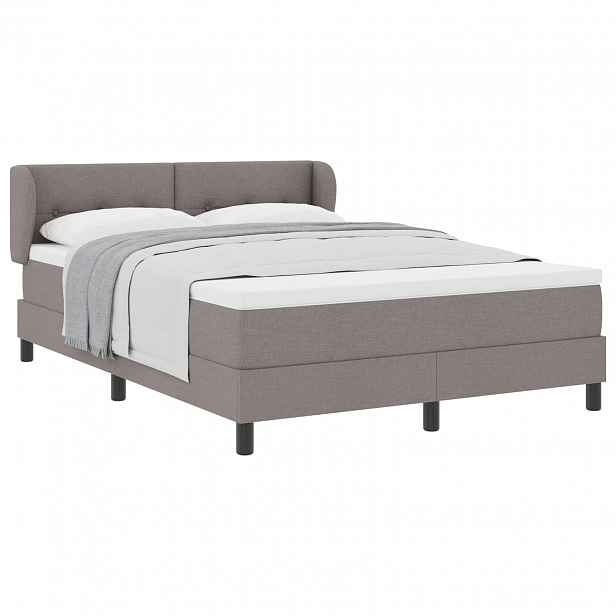 vidaXL Postel s boxspringem s čelo Taupe 160 x 200 cm textil