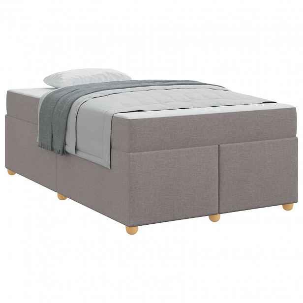 vidaXL Rám postele Taupe 120 x 190 cm textil