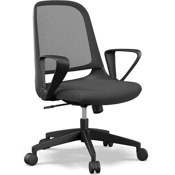 Ergonomické Kancelářské Křeslo Síťované Tilt Nastavitelné Podloketníky Černé