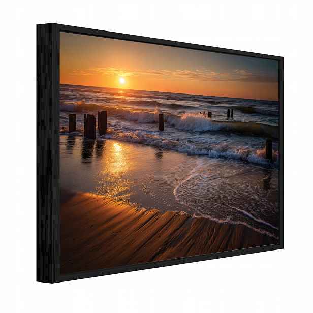 Obraz V Černém Rámu Na Plátně Moře Krajina Příroda Obývací Pokoj Ložnice 60x40