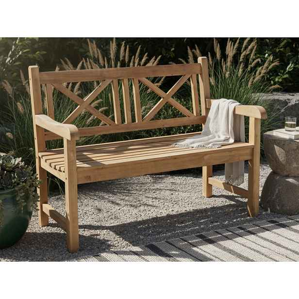 Zahradní lavice Cross, 120 cm, teak