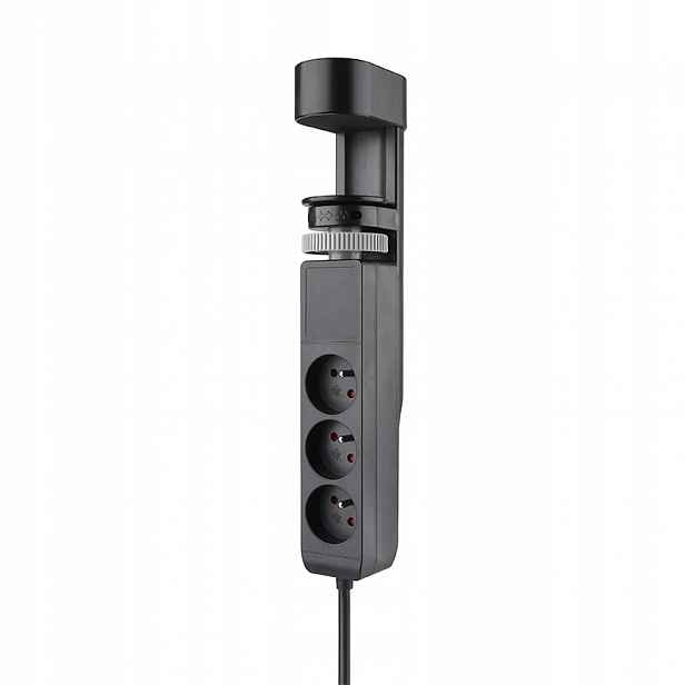 3z Usb A+c přenosné stolní zásuvky, 2m, černá, Usb rychlonabíječka 20W Pd