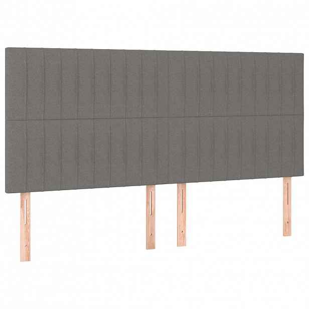 vidaXL Čelo postele tmavě šedé 200 x 5 x 118/128 cm látkové