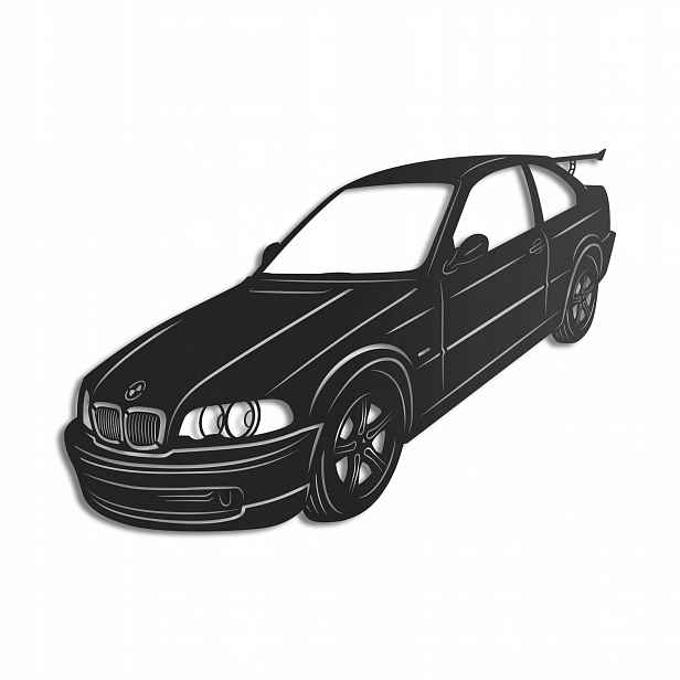 Dřevěný 3D obraz Auto Bmw 3 Series (E46) Nástěnná Dekorace Dárek XL