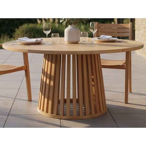 Kulatý zahradní jídelní stůl Manado, 120 cm, teak