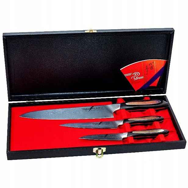 Sada Nožů Tojiro Flash 3 ks damast VG-10 21/13/9 cm v krabičce
