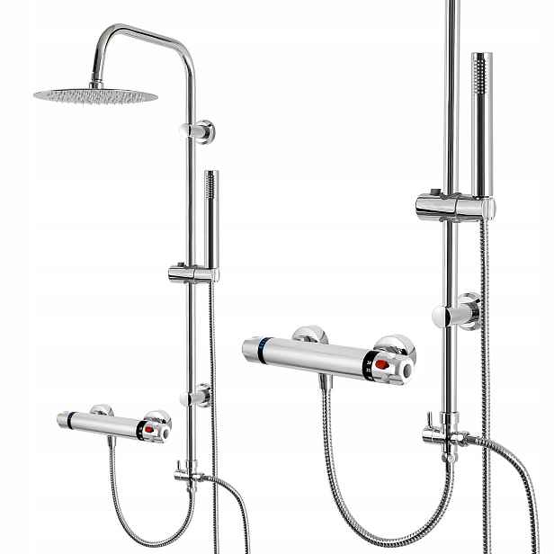 Sprchový Set Sprchový Sloup S Hlavicí A Dešťovou Sprchou 25 CM
