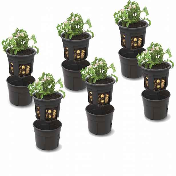 6 x Květináč s bramborami 40 cm 28 l secí stroj